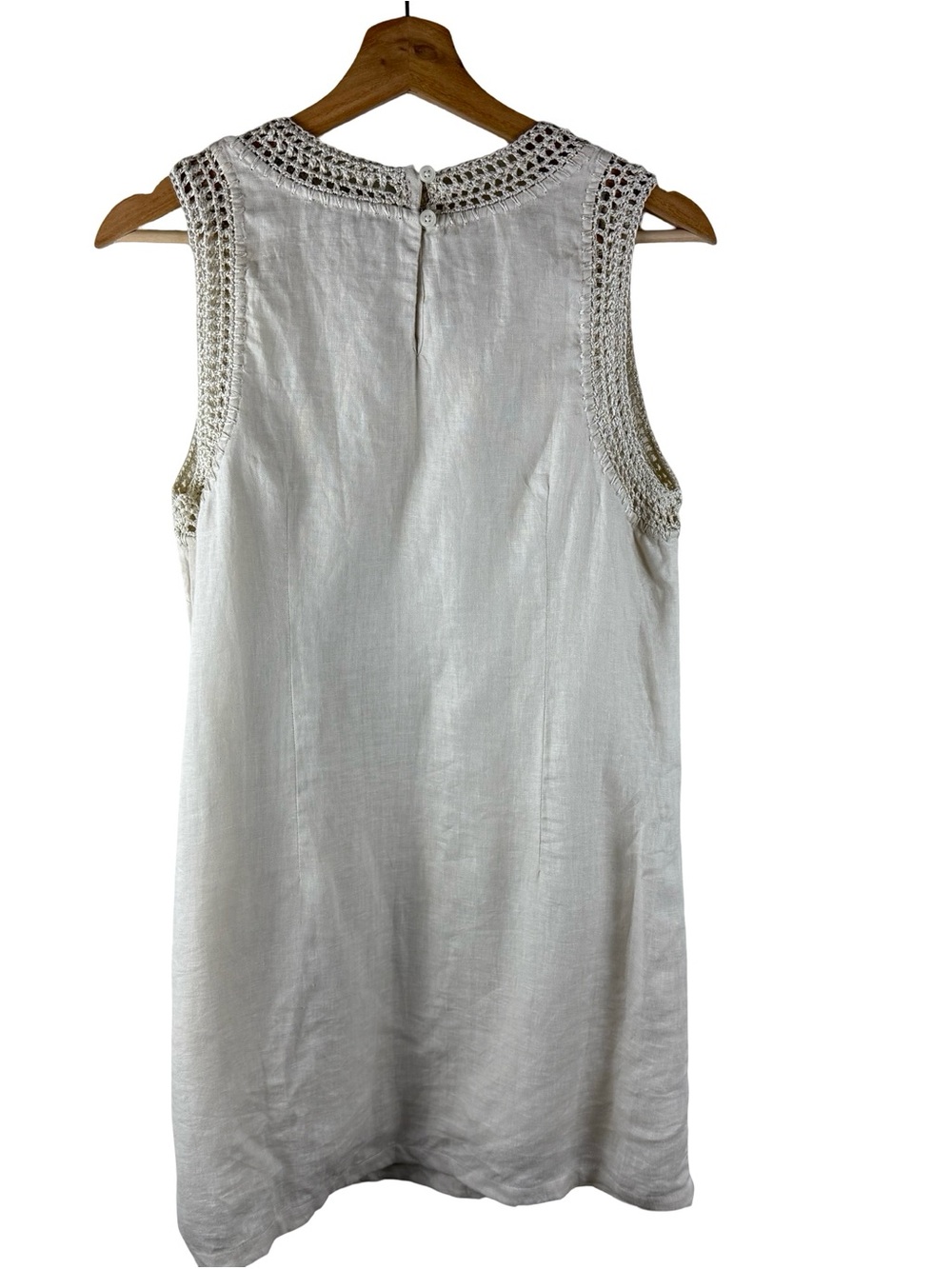 J. Crew Maxine Crochet Trim Shift Dress Linen Cream Size Small NWT - Picture 6 of 10